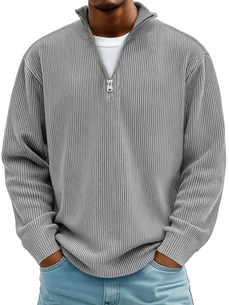 Randal - Langarm Pullover Mit Halbem Reißverschluss