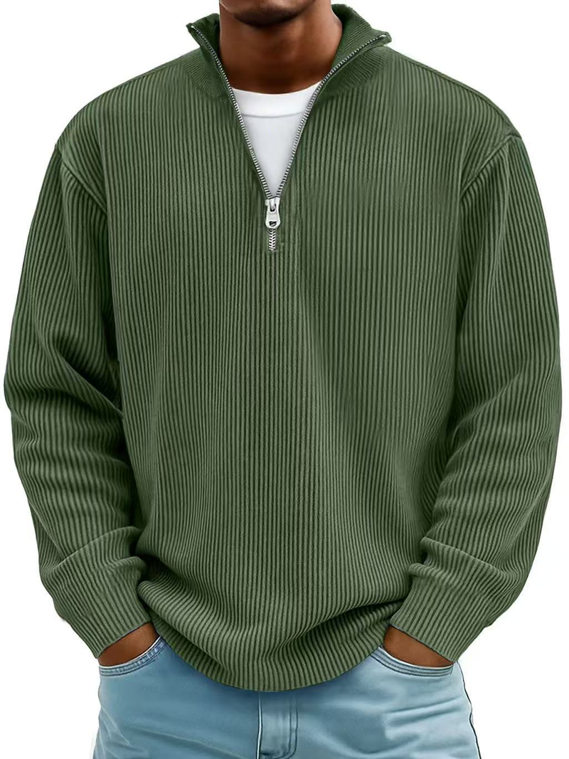 Keanu - Langarm-Pullover Mit Halbem Reißverschluss