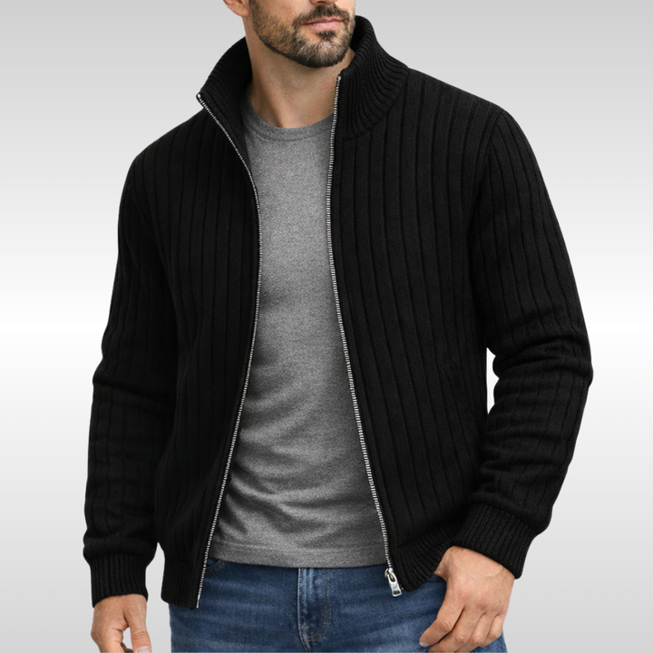 Roald – Klassische Strickjacke Mit Reißverschluss
