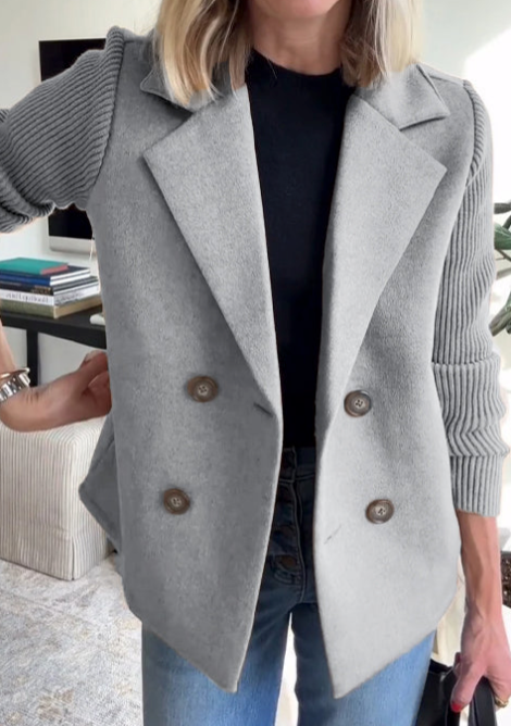 Nahide – Blazer mit Gerippten Ärmeln Und Reverskragen