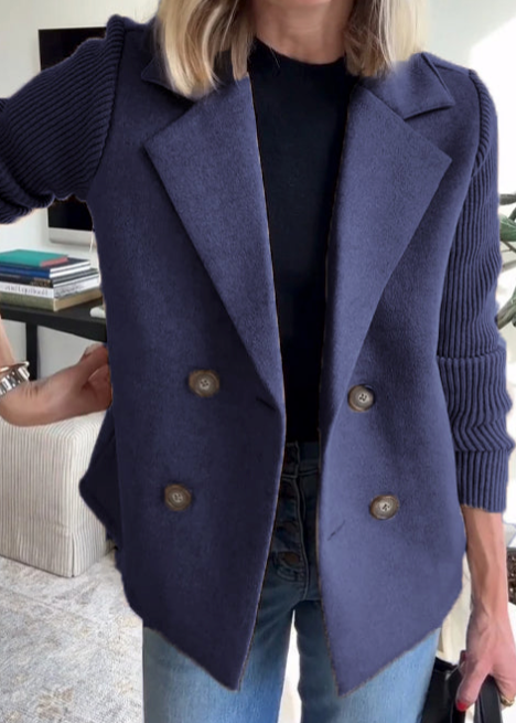 Nahide – Blazer mit Gerippten Ärmeln Und Reverskragen
