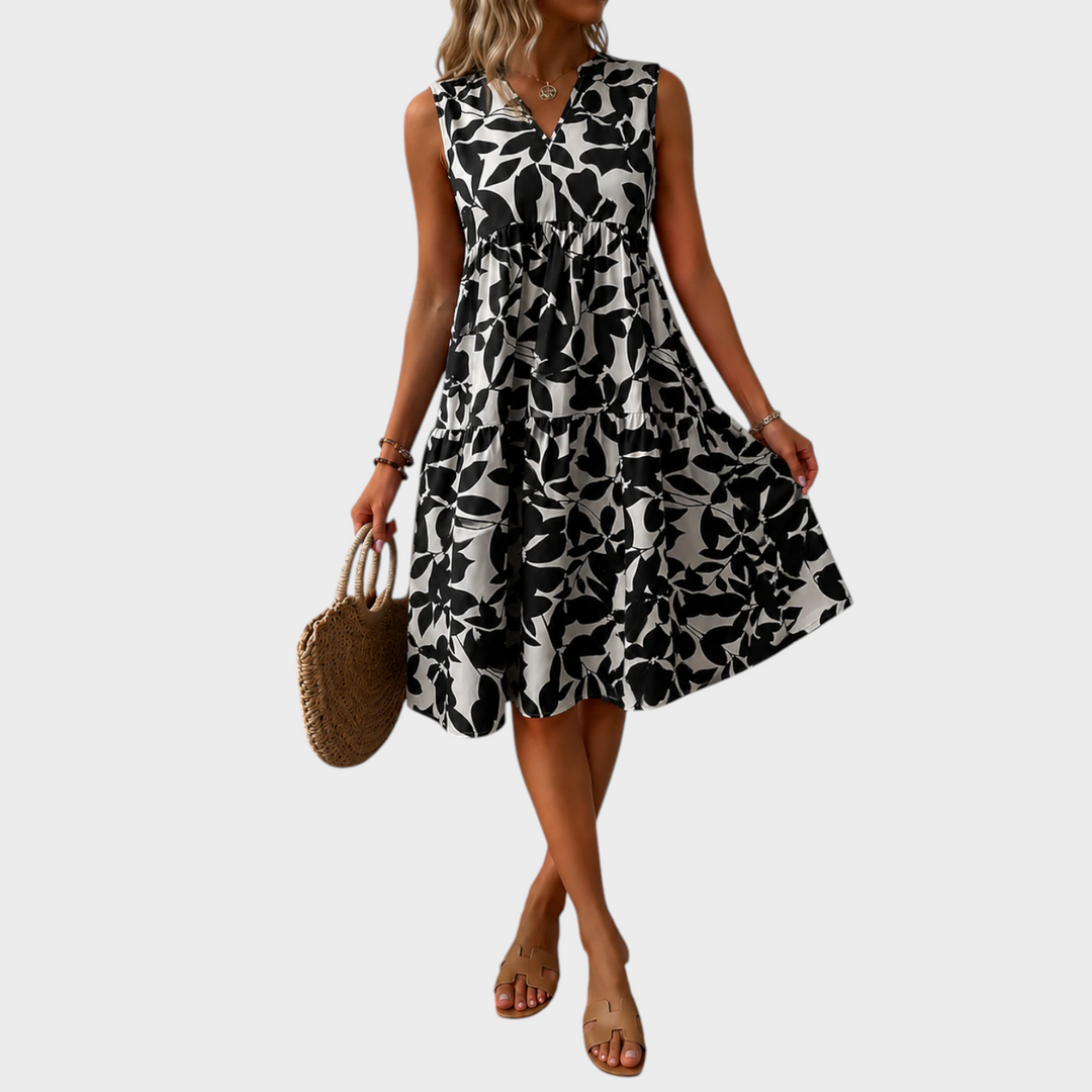 Soomin - Lässiges Sommer Kleid Mit Blumenmuster