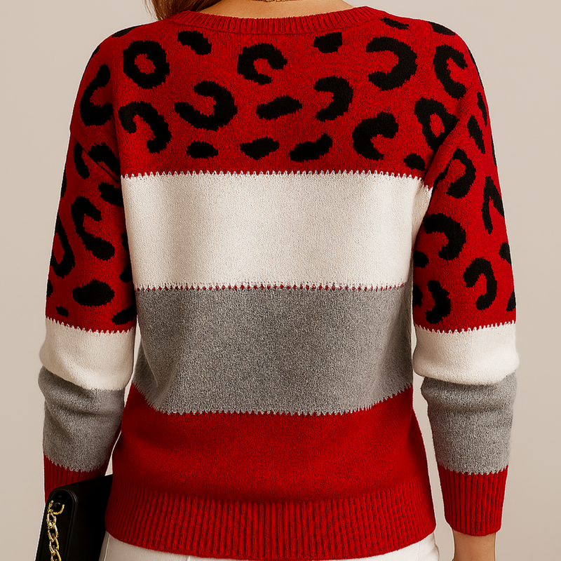 Diletta – Eleganter Pullover Mit Leopardenmuster