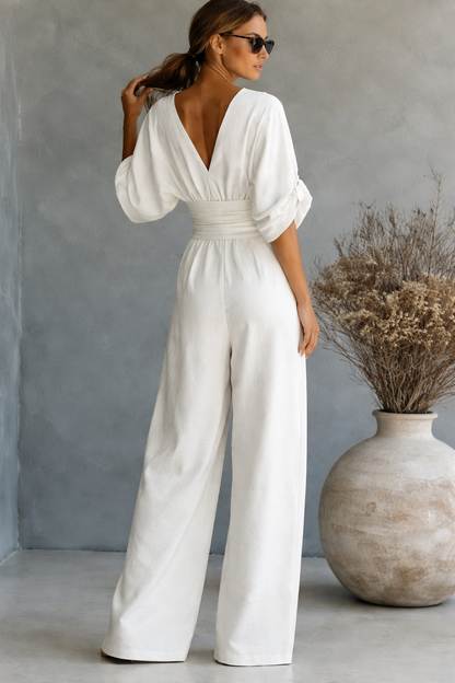 Aurore - Bequemer Jumpsuit Mit V-Ausschnitt