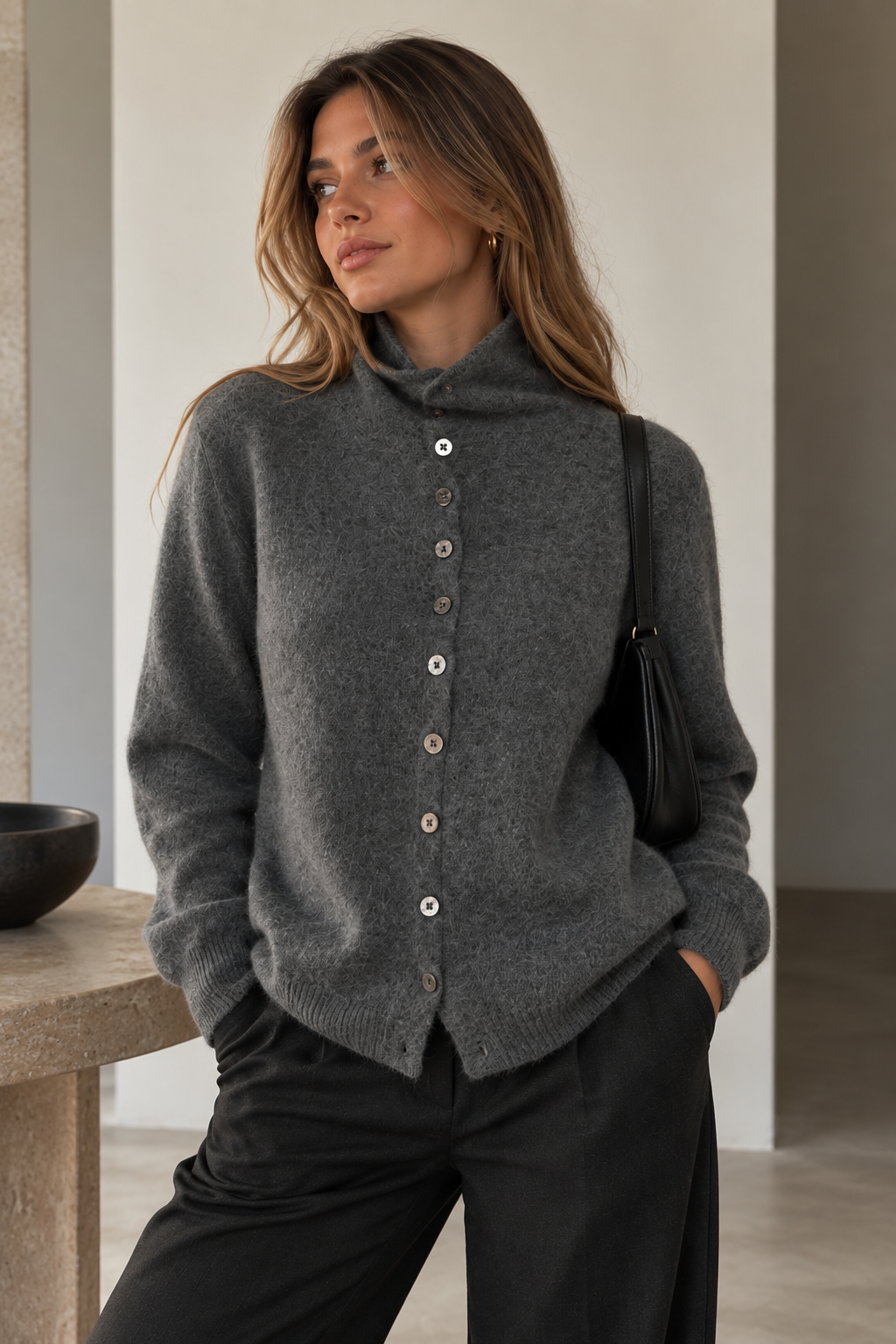 Larona – Strickjacke Mit Knopfleiste Vorne