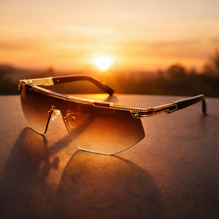 GlareVibe – Randlose Sonnenbrille in Unregelmäßiger Form