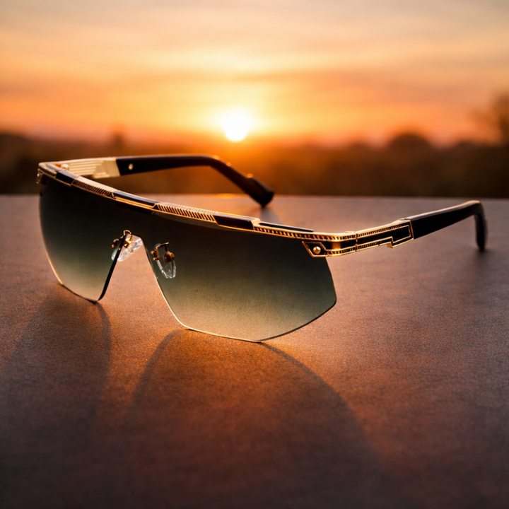 GlareVibe – Randlose Sonnenbrille in Unregelmäßiger Form