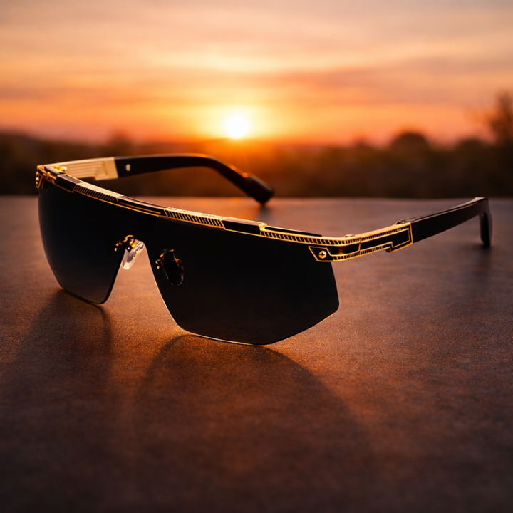 GlareVibe – Randlose Sonnenbrille in Unregelmäßiger Form