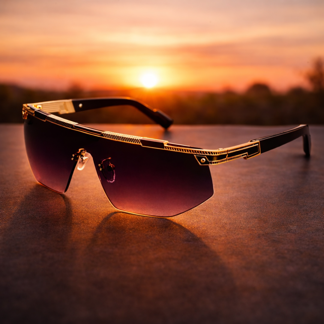 GlareVibe – Randlose Sonnenbrille in Unregelmäßiger Form