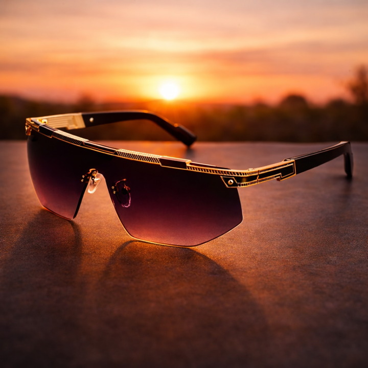 GlareVibe – Randlose Sonnenbrille in Unregelmäßiger Form