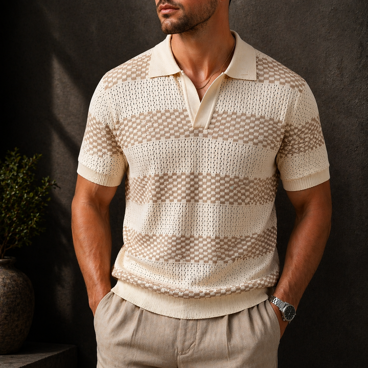 Leunard – Gestreiftes Strick-Polo Hemd