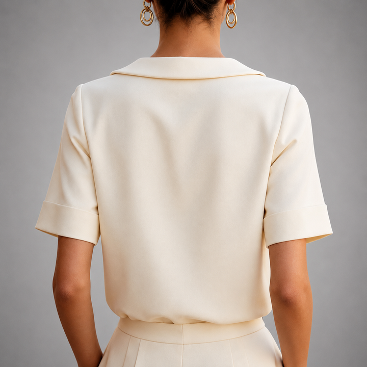 Genila – Bluse Mit Kurzen Ärmeln Und Rundkragen