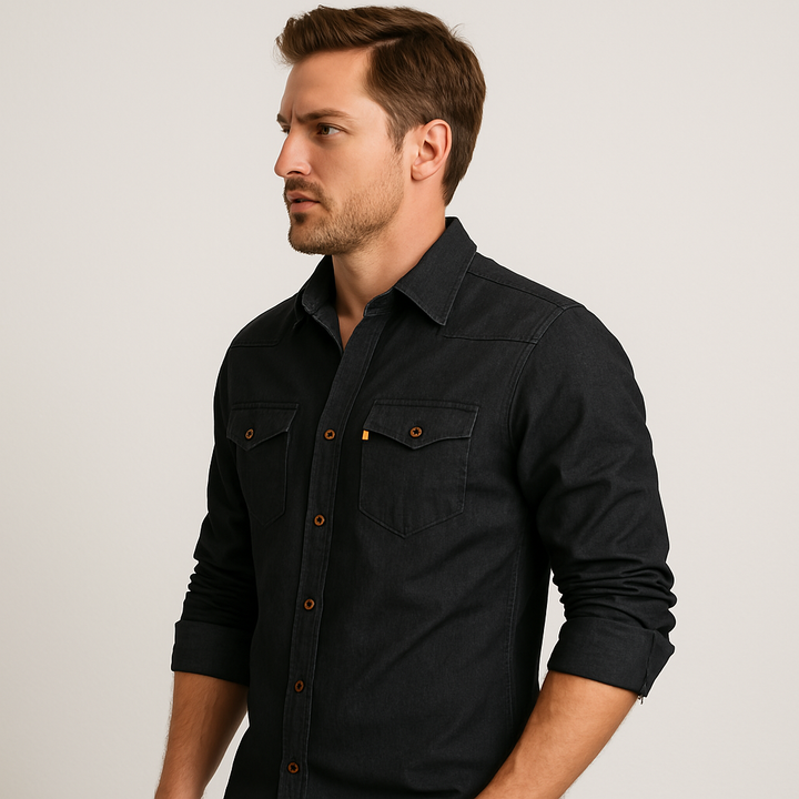 Nathanial – Baumwoll Jeans Hemd