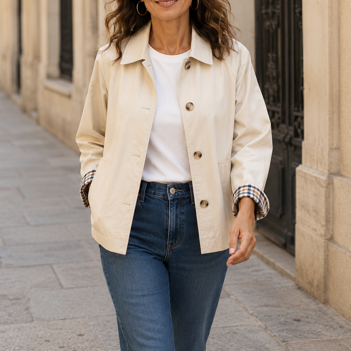 Alyona - Stylische Langarm Jacke Mit Knopfleiste