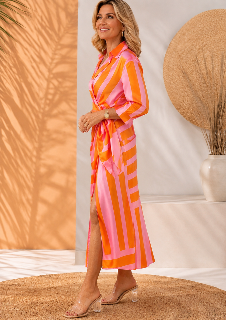 Olivera - Elegantes Maxikleid Mit Bindeband