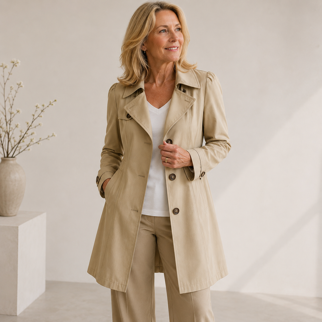 Ellice - Langärmeliger Trenchcoat Mit Knöpfen