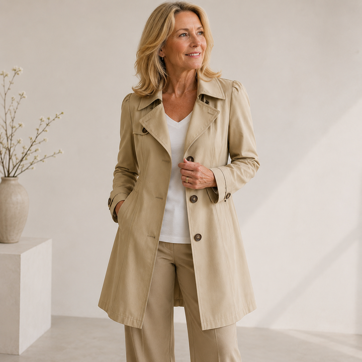 Ellice - Langärmeliger Trenchcoat Mit Knöpfen