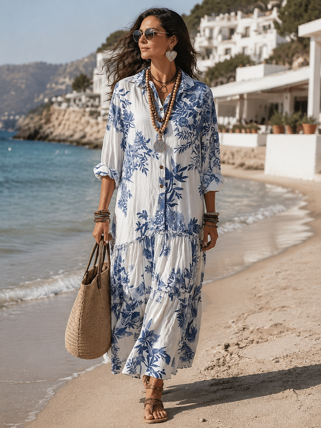 Shiza – Bauchbedeckendes Kleid Mit Knöpfen