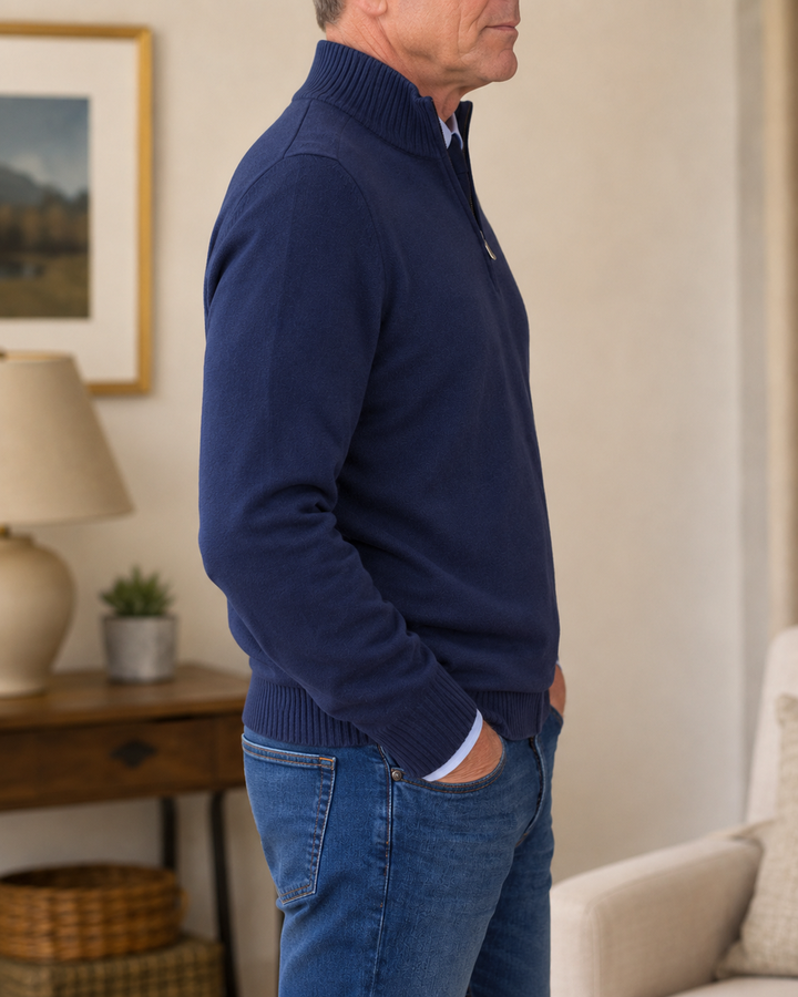 Abdel – Langarmpullover Mit Viertelreißverschluss