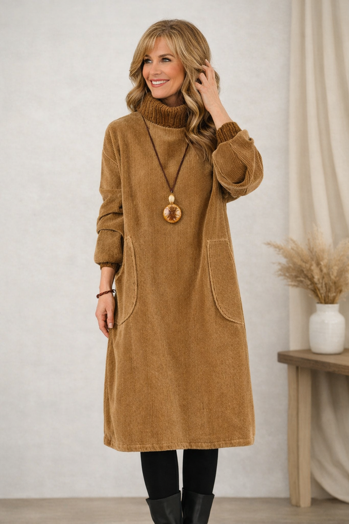 Nastasija – Winter Midi Kleid Mit Taschen