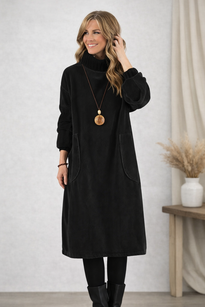 Nastasija – Winter Midi Kleid Mit Taschen