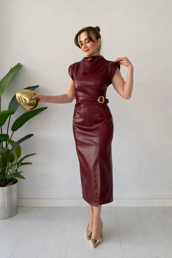 Claudine - Elegantes Kleid Mit Gürtel