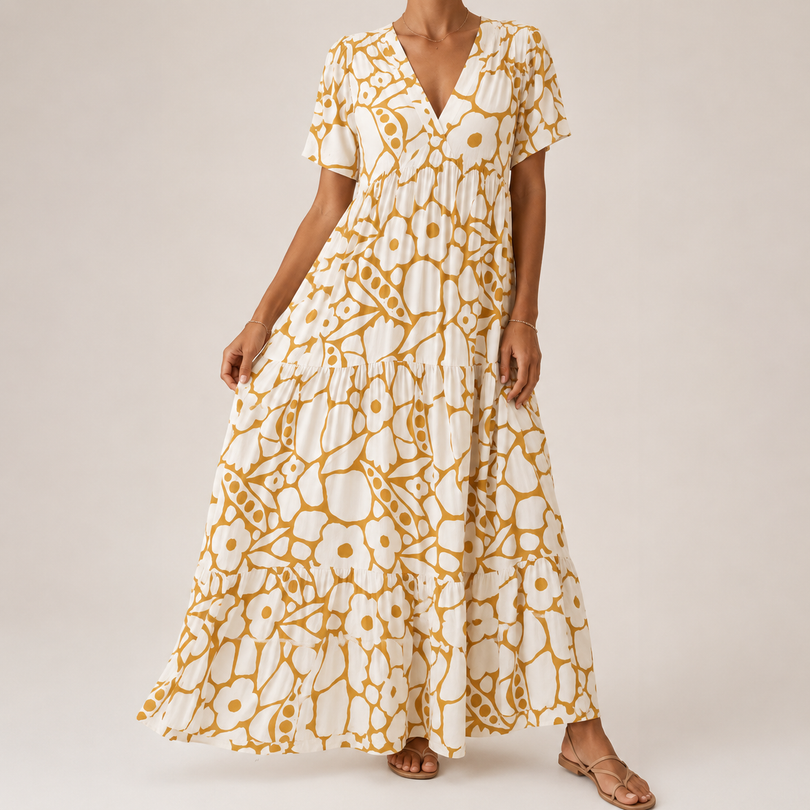Myrona – Atmungsaktives Maxikleid Mit Blumenmuster