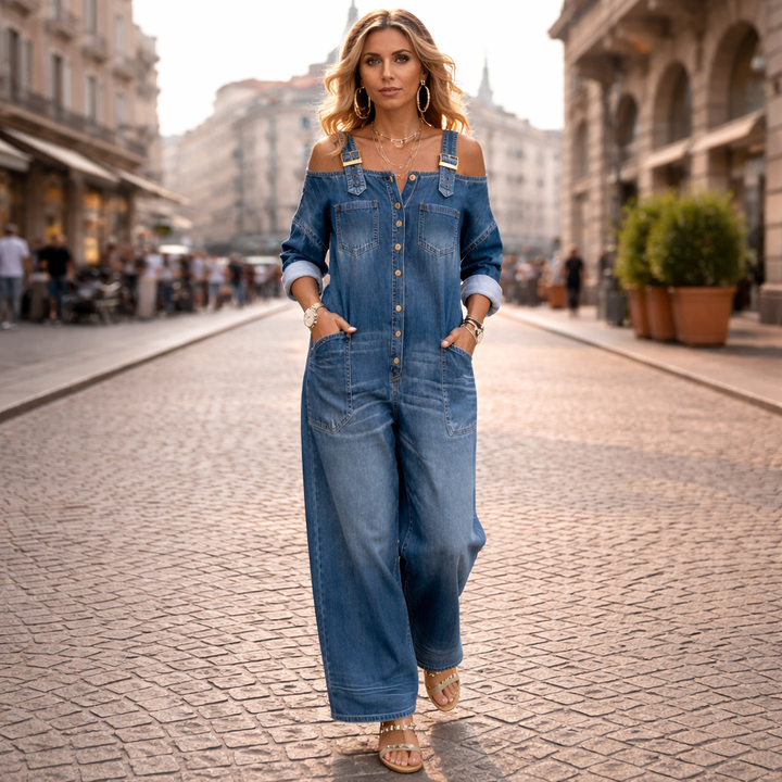 Armas - Off-Schulter Jeans Overall
