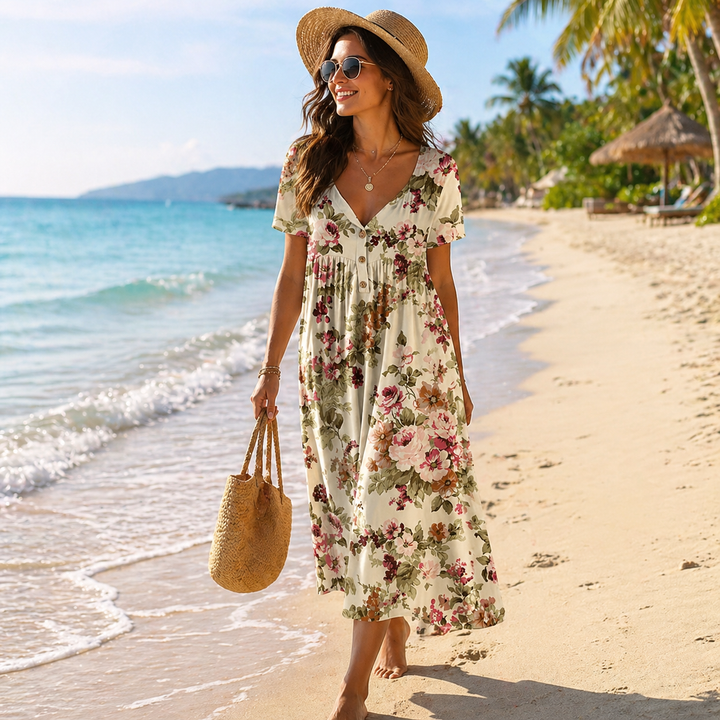 Aliyeen - Kleid Mit Vintage Blumenmuster