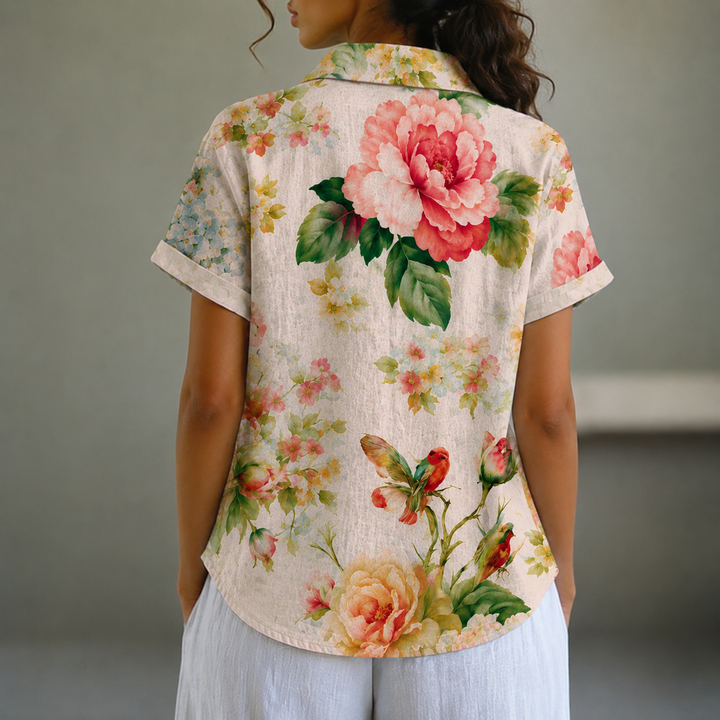 Aurevia – Bluse Mit Vintage-Blumenmuster