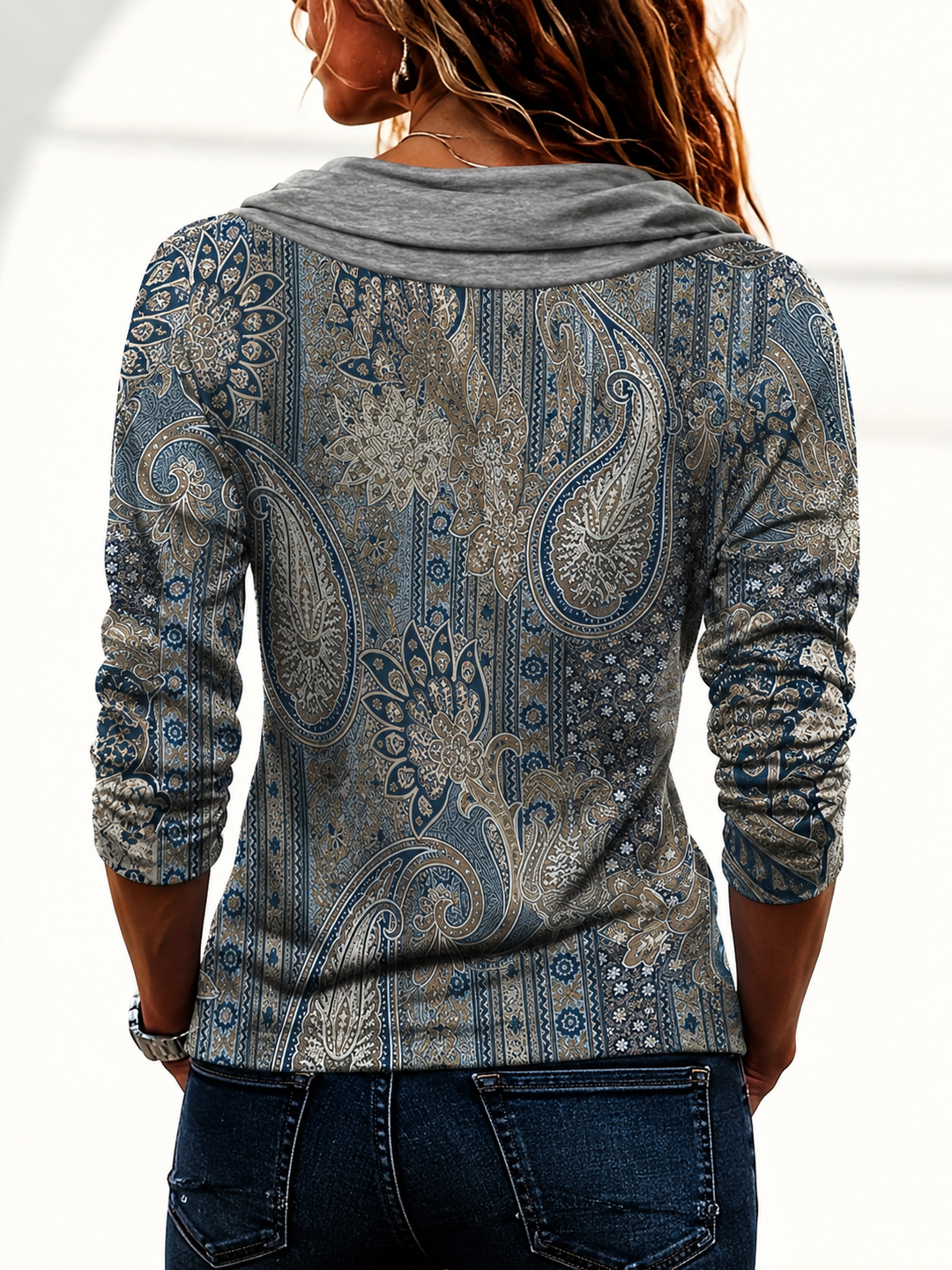 Vinja – Oberteil Mit Rollkragen Und Paisley-Muster