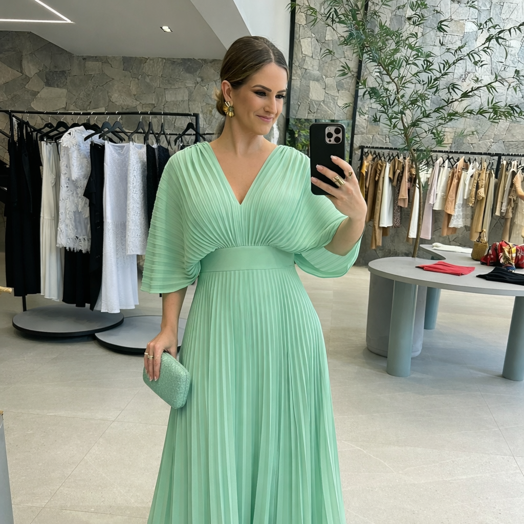 Valerija - Lebhaftes Maxi Kleid Mit Falten