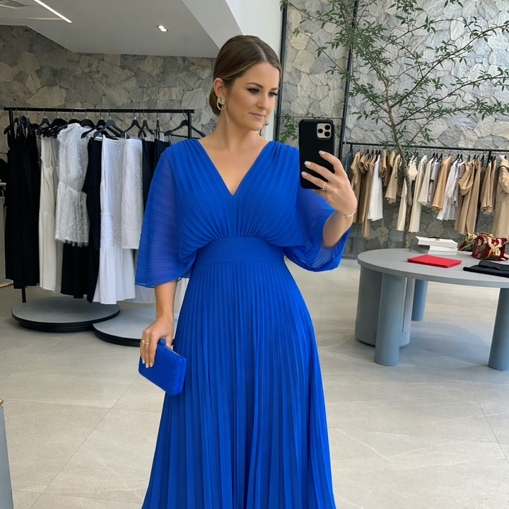 Valerija - Lebhaftes Maxi Kleid Mit Falten