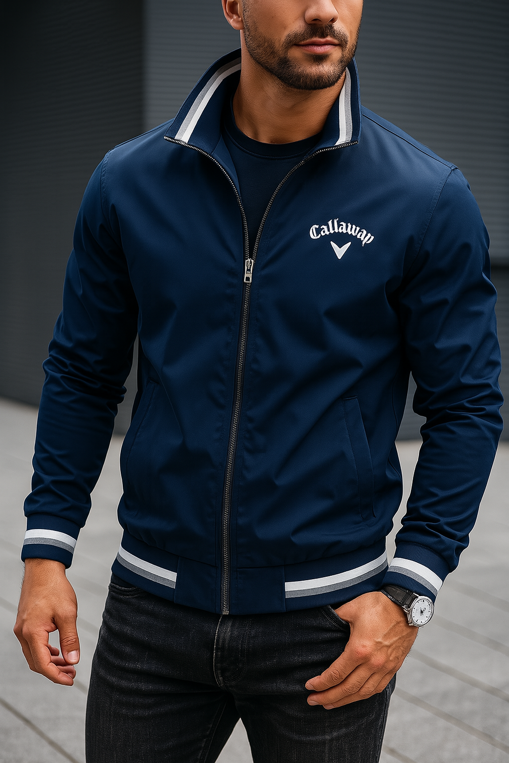 Jason – Bestickte Callaway Jacke Mit Reißverschluss
