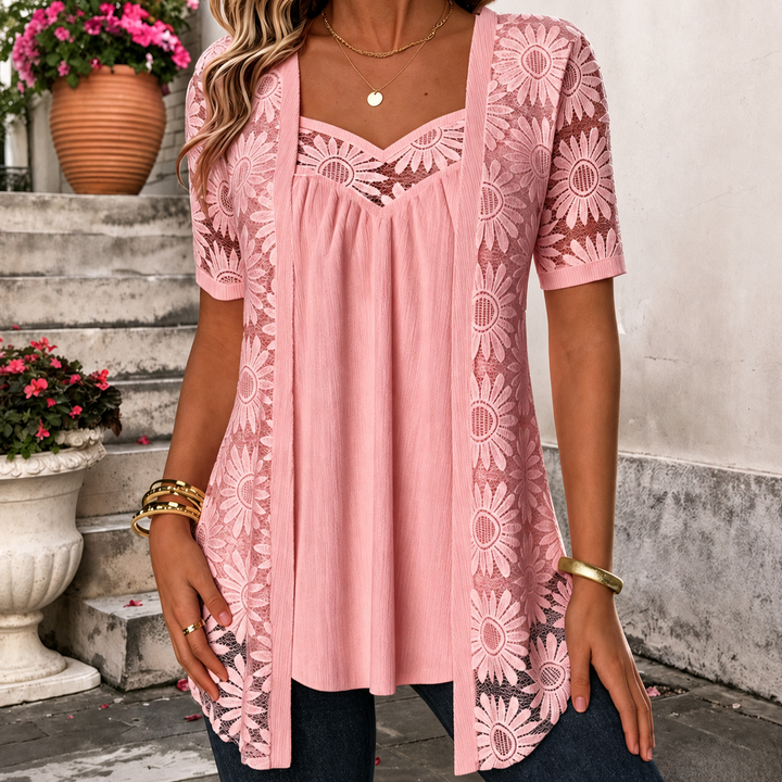 Yahaira – Elegante Kurzarmbluse