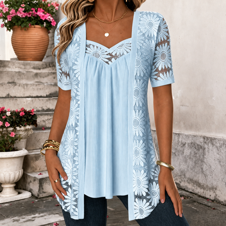 Yahaira – Elegante Kurzarmbluse