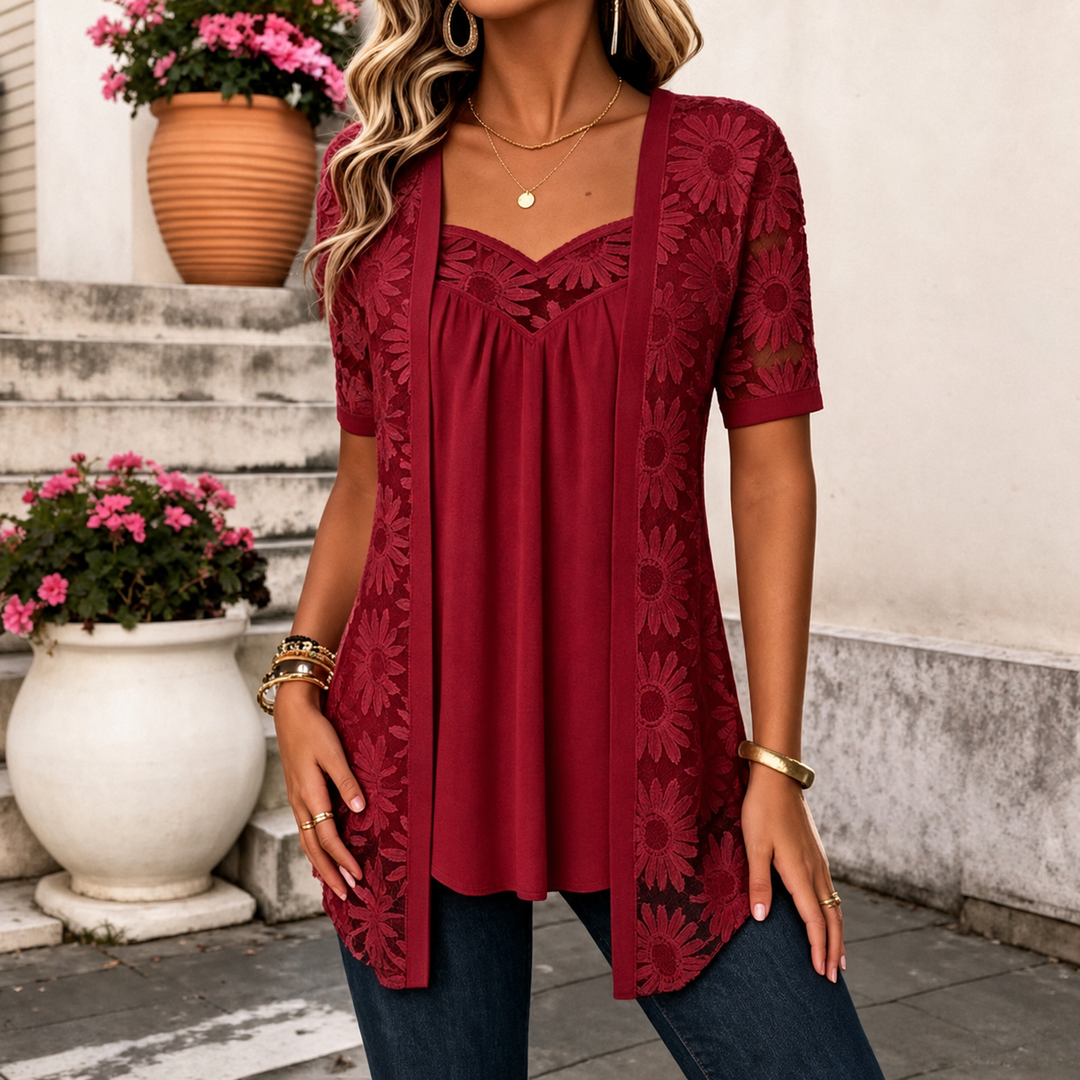 Yahaira – Elegante Kurzarmbluse