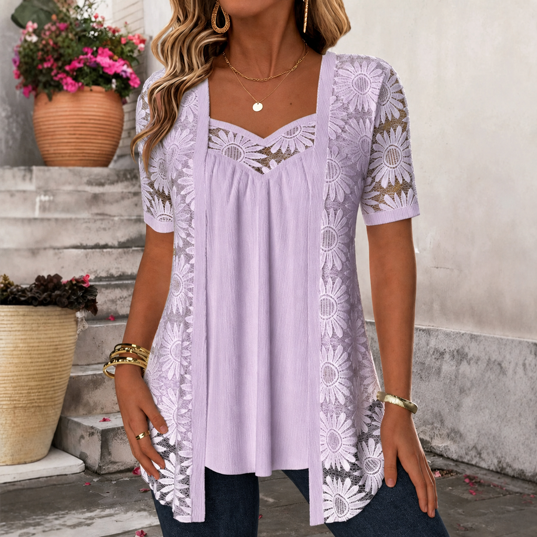 Yahaira – Elegante Kurzarmbluse