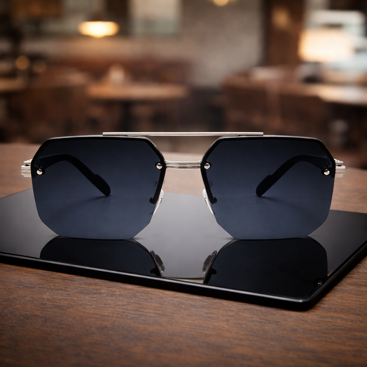 NoirEdge – Klassische Halbrahmen-Sonnenbrille