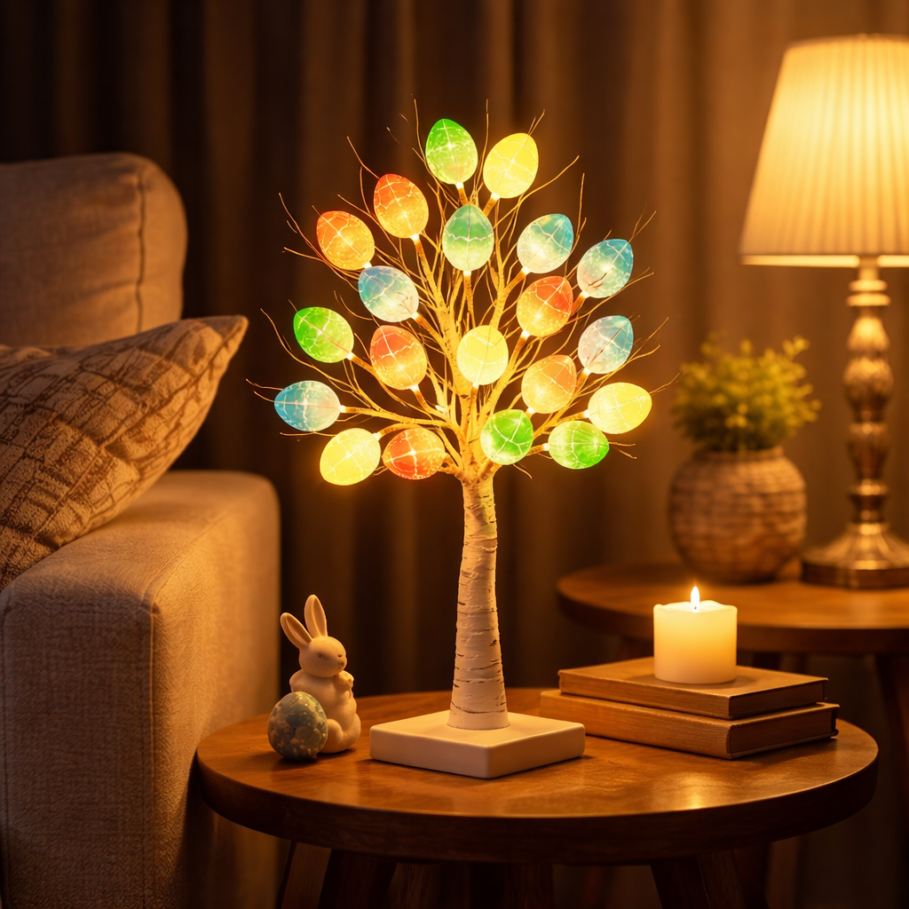 SpringAura - Bunter LED Osterbaum Für Eine Festliche Wohnkultur