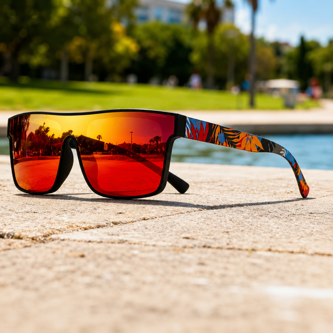 Ivy - Verspiegelte Sonnenbrille Mit Gemusterten Bügeln