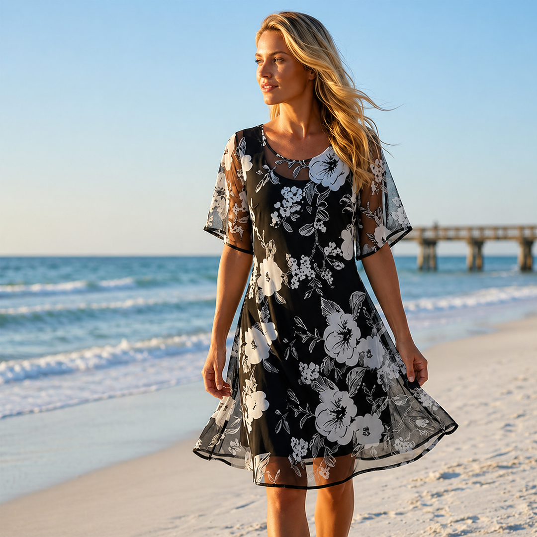 Noay - Elegantes Chiffonkleid Mit Blumenmuster