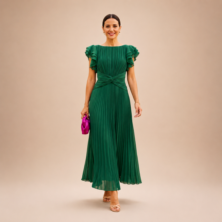 Linyza – Kurzärmeliges Plissee Kleid