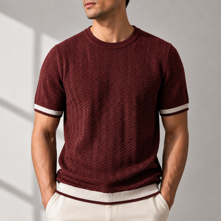Reagan – Strukturierter Pullover mit Kurzen Ärmeln Aus Strick