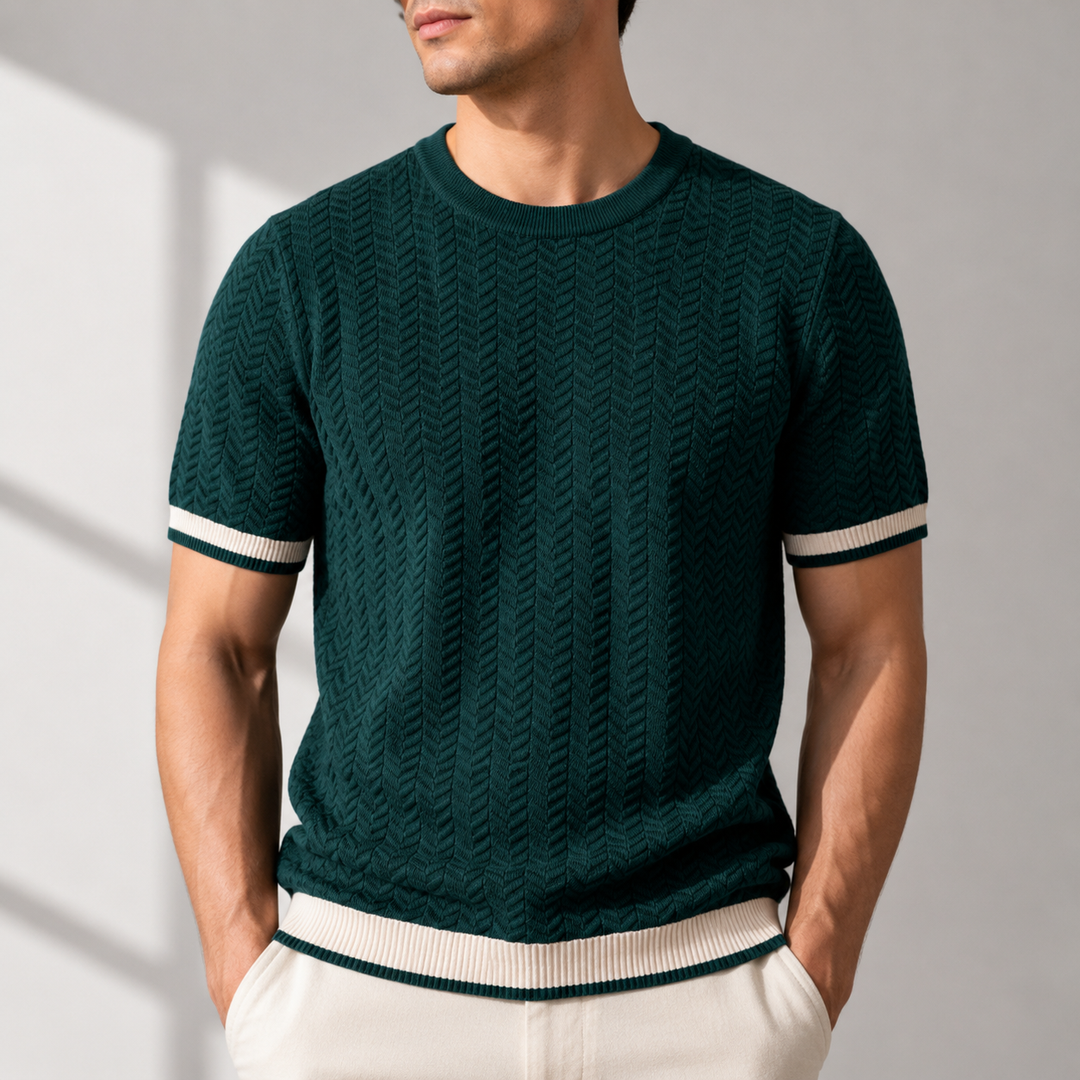 Reagan – Strukturierter Pullover mit Kurzen Ärmeln Aus Strick