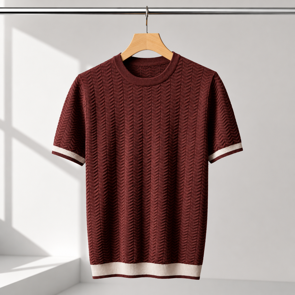 Reagan – Strukturierter Pullover mit Kurzen Ärmeln Aus Strick