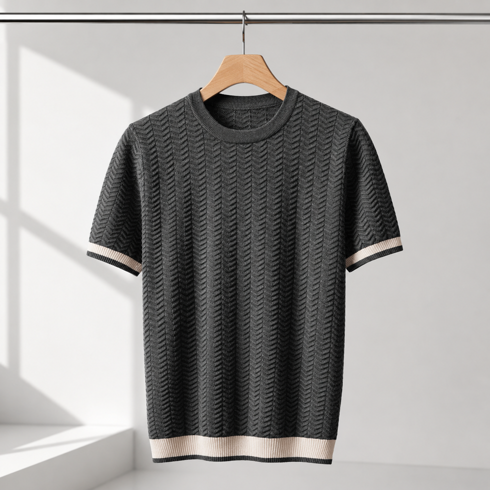 Reagan – Strukturierter Pullover mit Kurzen Ärmeln Aus Strick