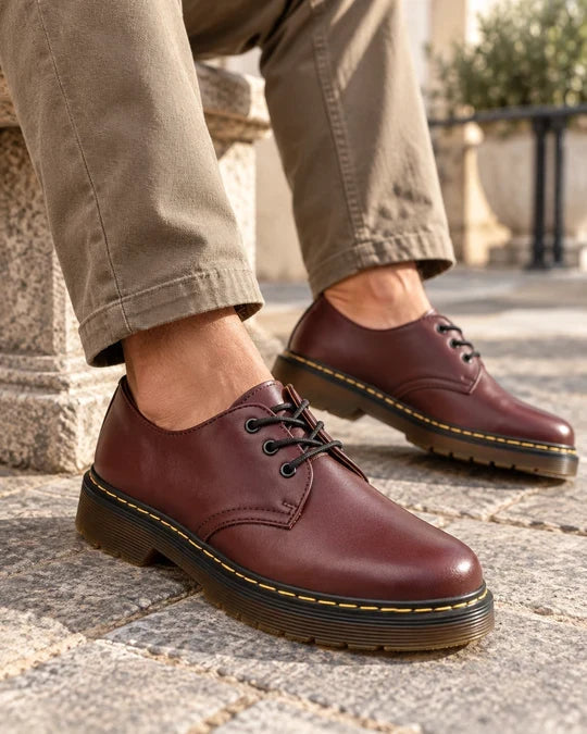 Nyklas – Derby Schuhe Zum Schnüren mit Kontrastfarbenen Sohlennähten