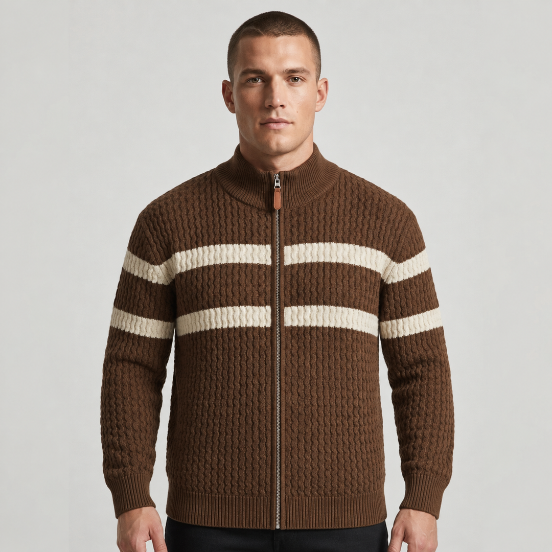 Loick - Strickjacke mit Reißverschluss und langen Ärmeln