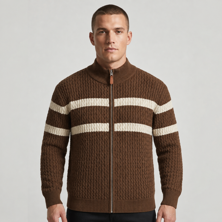 Loick - Strickjacke mit Reißverschluss und langen Ärmeln